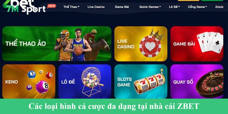 Các loại hình cá cược đa dạng tại nhà cái ZBET